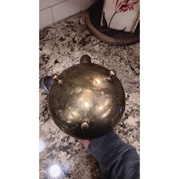 Antique Teapot Very Good Condition W/Gorgeous Handle Unpolished Natural Patina - Picture 10 of 16